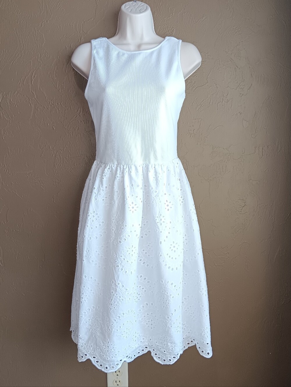 Pre Owned (Never Worn) Steve Madden Julian Pointelle Skirt Dress White Size S